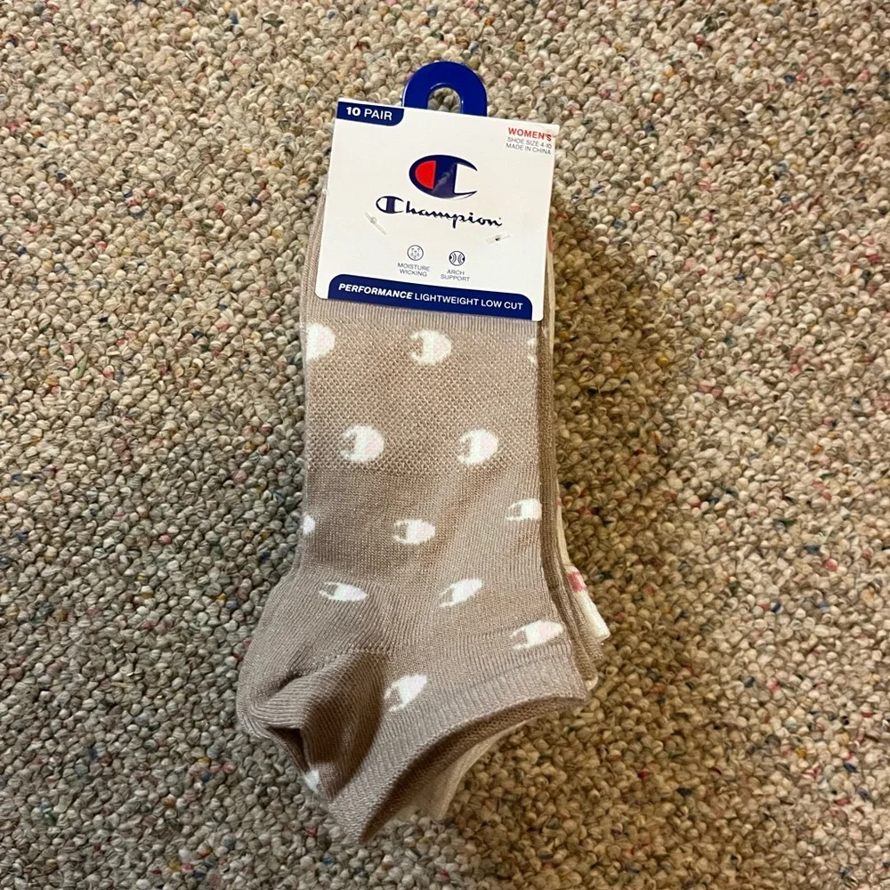 🆕 Champion Women's Performance Low-Cut Athletic Socks 10 Pack